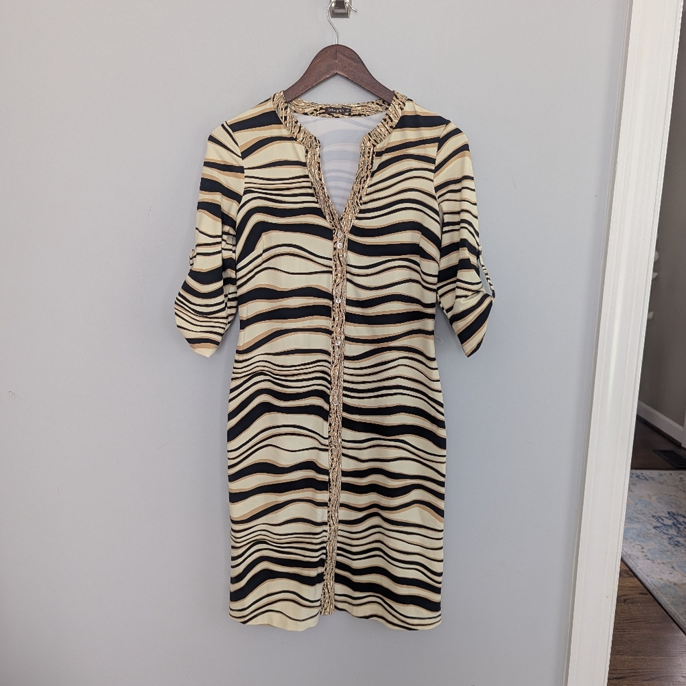 Women's J.Mclaughlin XS Zebra Catalina Cloth Dress XS No Belt